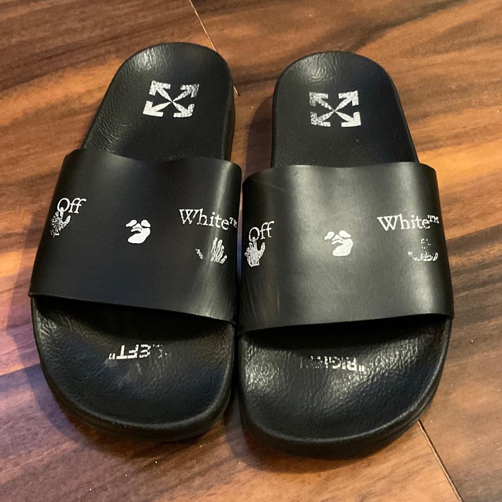 Off-White Black Logo Slide Sandals